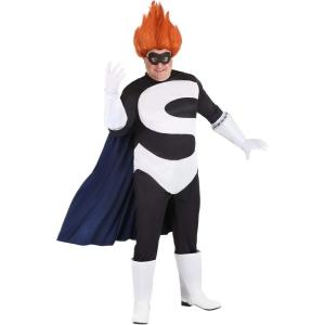 Plus Size Syndrome Costume | Adult Disney and Pixar’s The Incredibles Syndrome Villainous Halloween Outfit with Wig
