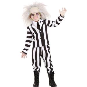 Toddler Beetlejuice Costume, Black & White Striped Suit Tuxedo for 80s 90s Movie Cosplay & Halloween Dress-Up