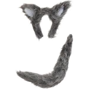 Wolf Costume Kit for Adults – Headband with Ears and Plush Tail