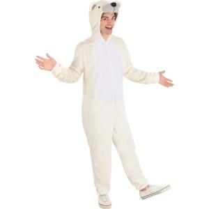 Women?s Fawn Deer Onesie Cozy Deer Costume for Adults Fawn Onesie Pajamas(Polar Bear)