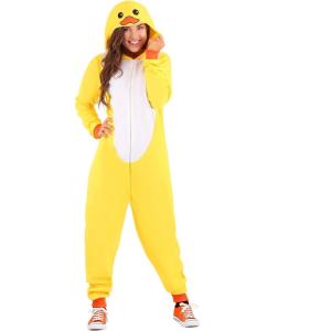 Women?s Fawn Deer Onesie Cozy Deer Costume for Adults Fawn Onesie Pajamas(Yellow Duck)