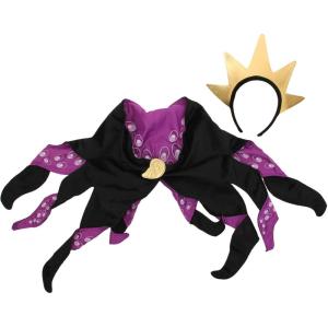 elope Disney The Little Mermaid Ursula Headband Crown and Cape with Collar Costume Accessory Kit – Black