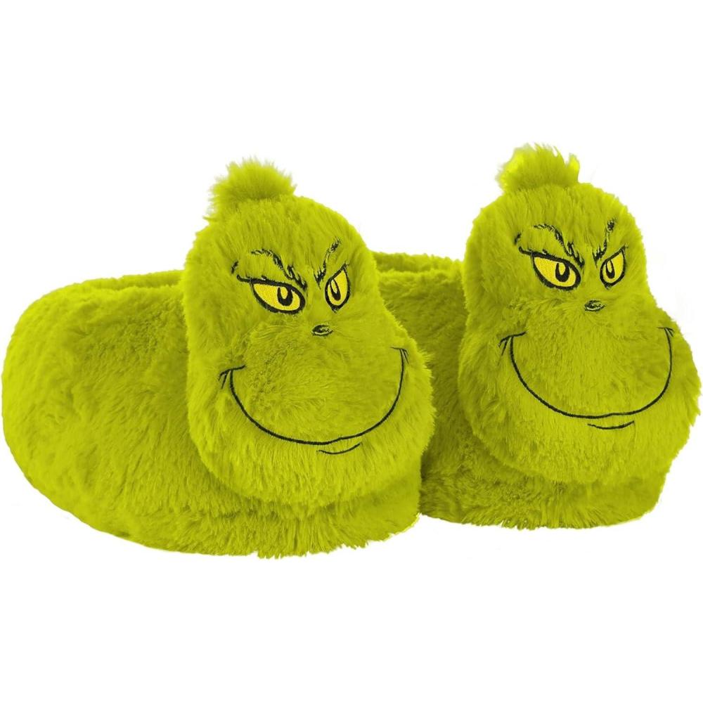 imageAdult The Grinch Slippers  3D Dr Seuss Character Green Slipper Accessories Furry Grinch Face Slippers for Adults
