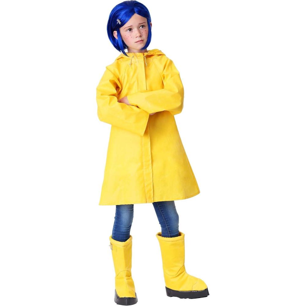 imageCoraline Costume for Kids Girls Coraline Storybook Yellow Rain Jacket