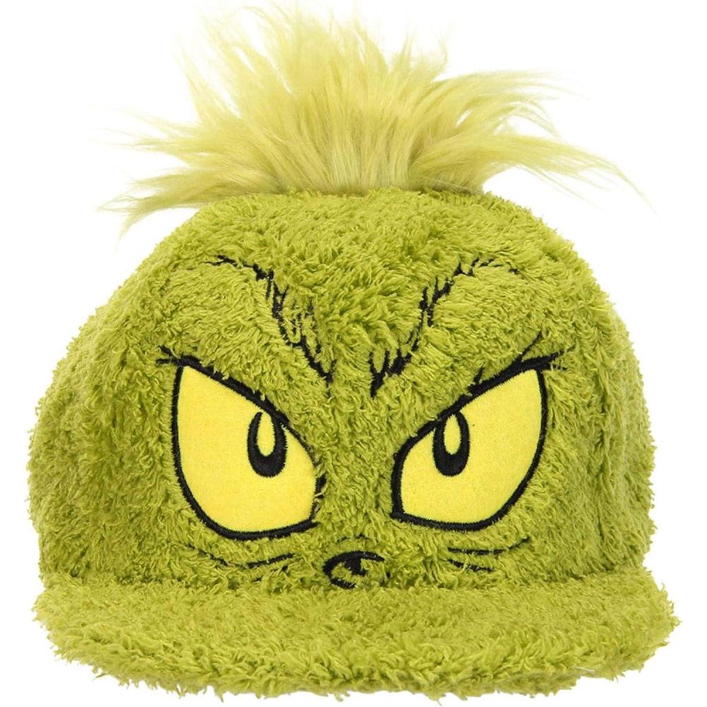imageDr Seuss The Grinch Adjustable Hat  Fuzzy Grinch Christmas Party Hats Green Fur Hair Costume Snapback CapGreen