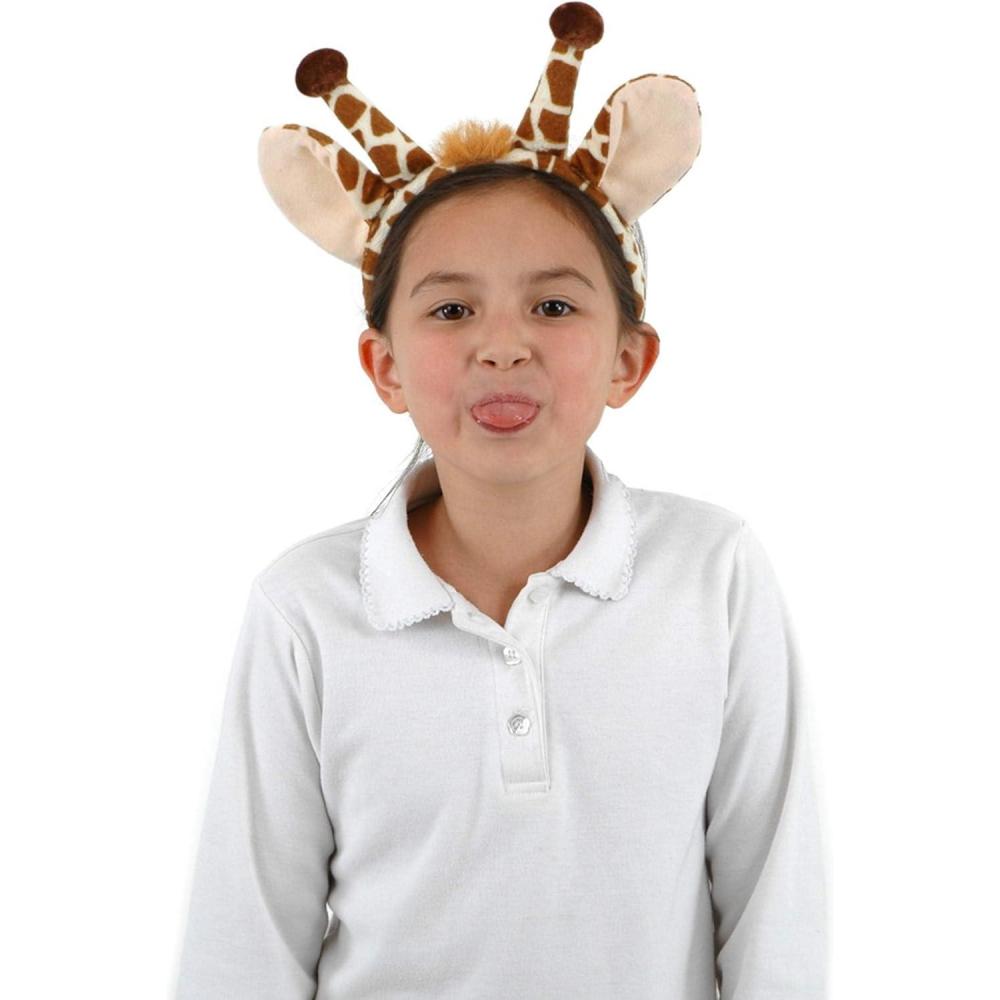 imageFleece Giraffe Ears and Tail Set  Spotted Headband with Stuffed Tail One Size Fits Most