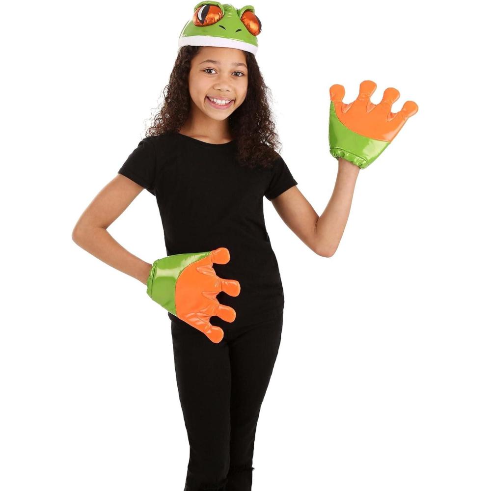 imageFrog Costume Kit  Headband and Gloves with FiberFilled Eyes and Elastic Wrists