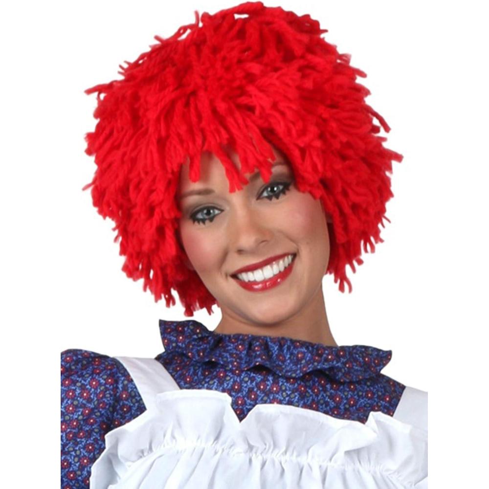 imageRag Doll Wig for Adults  Red Yarn Hair Costume Wigs for Women Red Raggedy Doll Cosplay Hair for Halloween