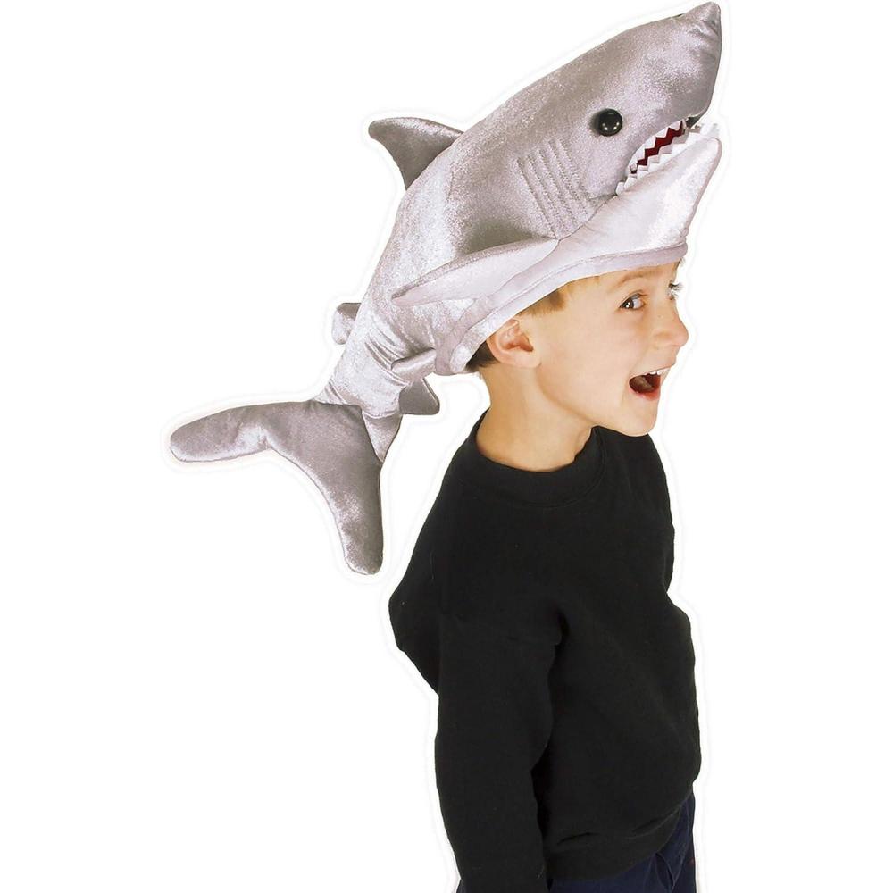 imageShark Plush Kids Costume Hat  Fun Shark Design with Adjustable Fit