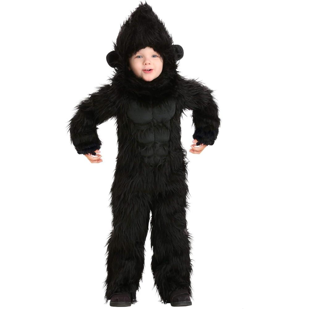 imageToddler Gorilla Cotume Black Gorilla Jumpsuit Halloween Costume Jungle Ape Outfit