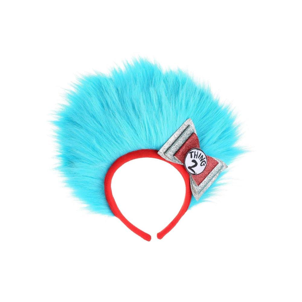 imageelope Dr Seuss Cat in the Hat Thing 1 ampamp Thing 2 Fuzzy Headband Standard  Blue1 Count Pack of 1