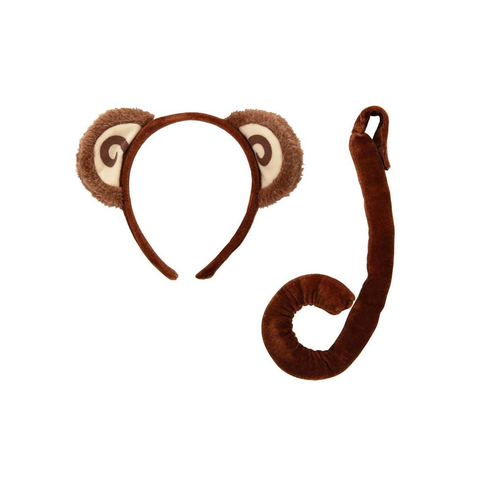 imageelope Monkey Ears Costume Headband ampamp Tail Kit1 Count Pack of 1