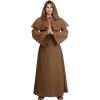 imageAdult Brown Monk Robe Costume Hooded Brown Franciscan Saint with Flared Sleeves and Cord BeltBrown