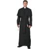 imageAdult Deluxe Priest Costume Mens Religious Halloween Outfit Long Sleeved Black Holy Cloak and Clerical Collar