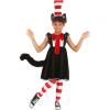 imageDr Seuss Cat in the Hat Costume Dress for Girls  Storybook Costume with Stripes Red Bow Whimsical Details
