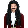imageFun Costumes Captain Hook Cosplay Wig for Men  Long Curly Wavy Black Buccaneer Wig for Pirate Costume Halloween DressUp