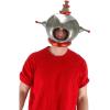 imageKids Space Robot Plush Hat  Metallic Silver Hat with Red Accents and Hidden Pocket