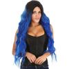 imageWomens Deep Blue Sea Mermaid Wig  Blue ampamp Black Ombre Long Wavy Movie Character Cosplay Wig for Adults