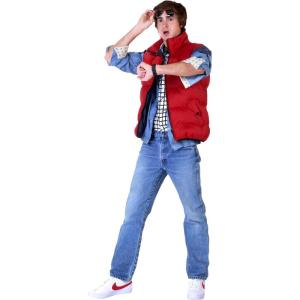Adult Back to the Future Marty McFly Halloween Costume with Vest, Jacket, Shirt | Cosplay Outfit | Officially Licensed(Costume)