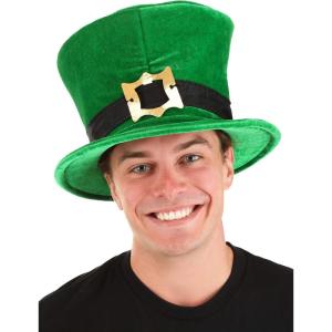 Adult Supreme Leprechaun Hat – Velvet Hat with Ribbon and Buckle, Adjustable Fit