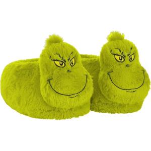 Adult The Grinch Slippers | 3D Dr. Seuss Character Green Slipper Accessories, Furry Grinch Face Slippers for Adults