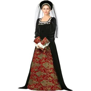 Anne Boleyn Costume for Women, Renaissance Style Multicolored Queen of England Halloween Costume