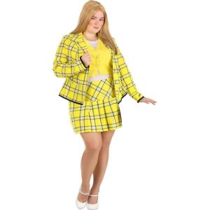 Authentic Clueless Cher Plus Size Costume for Women – 90s Movie Outfit with Blazer, Skirt, & Sweater