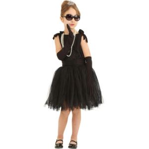 Breakfast at Tiffany’s Holly Golightly Costume for Kids – Tutu Dress, Sash, Sunglasses, and Gloves