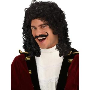 Captain Hook Costume for Adults – Curly Black Wig for Men’s Pirate Costume