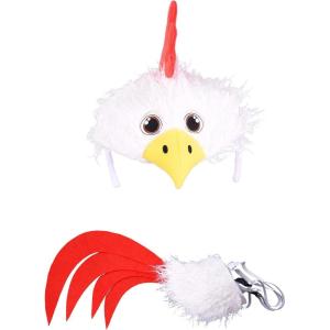 Chicken Soft Headband & Tail Costume Accessory Kit – Soft Sculpted Beak and Tail with Adjustable Elastic