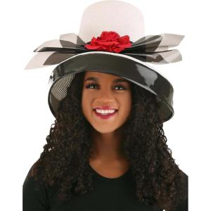 Clueless Dee’s Women’s Straw Hat with Faux Leather Brim & Vinyl Bow – Officially Licensed 90s Fashion Icon(Multicolored)