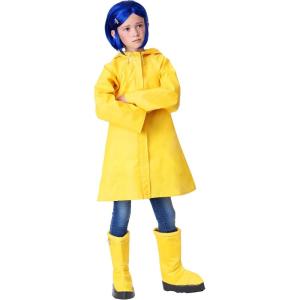Coraline Costume for Kids, Girls Coraline Storybook Yellow Rain Jacket