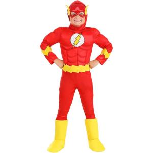 Deluxe Classic Flash Costume for Kids, Red Superhero Suit for Movie Comic Cosplay, Hero Dress-Up & Halloween