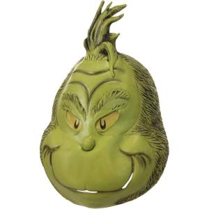 Deluxe Dr. Seuss The Grinch Costume Mask for Adults – Full Head Latex Character Mask, Mesh Eyes & Mouth Slits