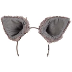 Deluxe Wolf Ears Headband Costume – Soft-Sculpted Faux Fur Ears with Fabric Covered Headband
