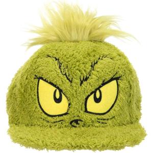 Dr. Seuss The Grinch Adjustable Hat | Fuzzy Grinch Christmas Party Hats, Green Fur Hair Costume Snapback Cap(Green)