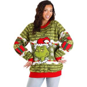 Dr. Seuss The Grinch Holiday Sweater for Adults – You’re a Mean One Mr. Grinch Christmas Sweater for Men & Women