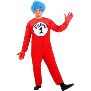 Dr. Seuss Thing 1 and Thing 2 Costume for Adults S/M(Multicolored)