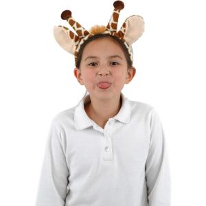Fleece Giraffe Ears and Tail Set – Spotted Headband with Stuffed Tail, One Size Fits Most