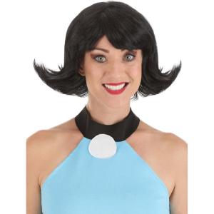 Flintstones Betty Rubble Wig for Women, Cavewoman Black Wig for Stone Age Dress-Up Parties, Cosplay & Halloween Standard(Standard)