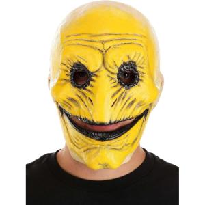 Fun Costumes – Creepy Smiley Latex Adult Mask | Scary Halloween Masks | Haunting Yellow Face Costume for Horror Events ST