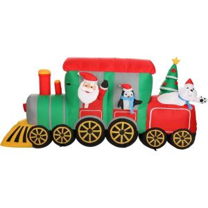 Fun Costumes 4FT Christmas Inflatable Train Outdoor & Indoor Decoration, Santa Holiday Artic Express Light-Up(Standard)