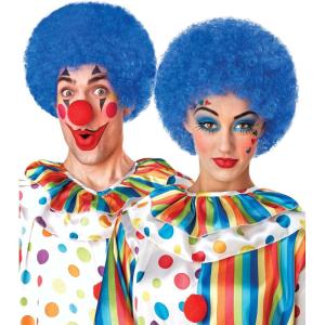 Fun Costumes Blue Clown Wig for Adults – Medium Length Kinky Hair
