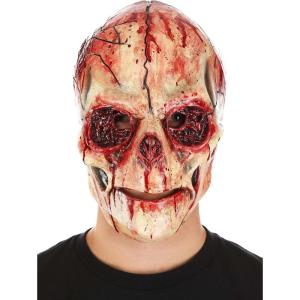 Fun Costumes Cracked Skull Latex Adult Mask | Horror Halloween Masks Standard(Standard)