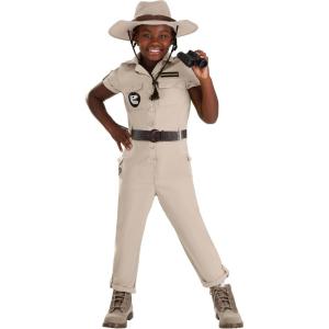 Fun Costumes Dinosaur Paleontologist Costume for Girls Jumpsuit, Belt, Hat, Accessories