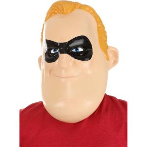 Fun Costumes Mr. Incredible Costume Mask – Full Head Disney Movie Character Latex Mask – Officially Licensed – Standard – Red(Standard)