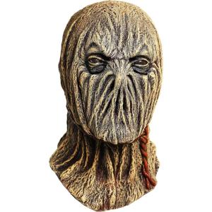 Fun Costumes Scary Scarecrow Mask for Adults – Latex Full Head Horror Mask for Halloween Parties, Haunted House’s & Cosplay – Brown, Standard