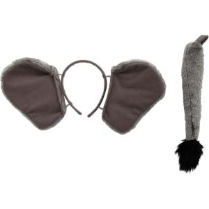 Fun Costumes Springy Elephant Headband & Tail Kit Set with Moving Ears, One Size Fits Most