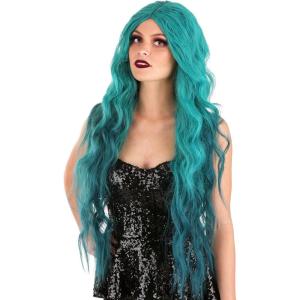 Fun Costumes Women’s Black and Red Long Wavy Wig(Lagoon Blue)