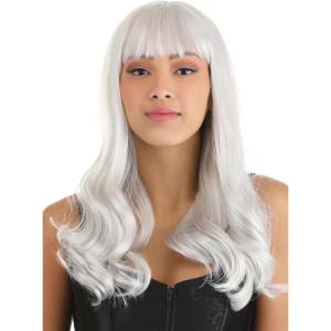 Fun Costumes Women’s Deep Black Full Wavy Wig(Gray)